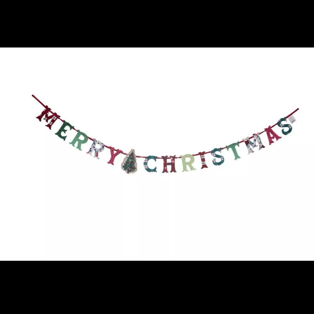 The Pioneer Woman Festive Merry Christmas Banner - Red, Green, White